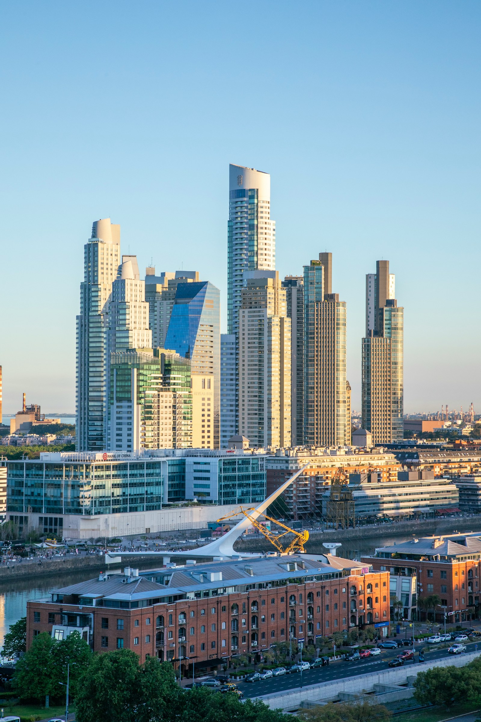 Aerial view of the residential high-rise towers of the Buenos Aires skyline